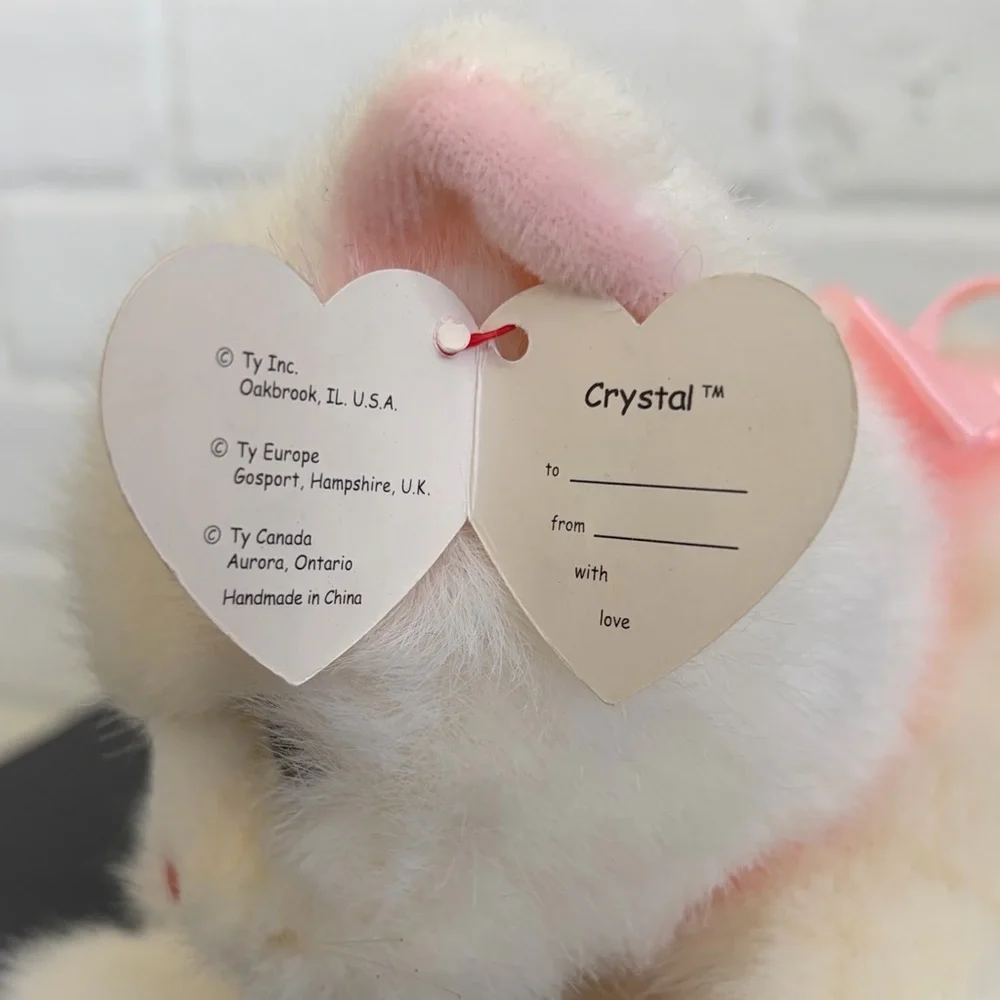 TY Retired 1996 Beanie Baby White Cat “Crystal” NWT 🎀 - Picture 8 of 8